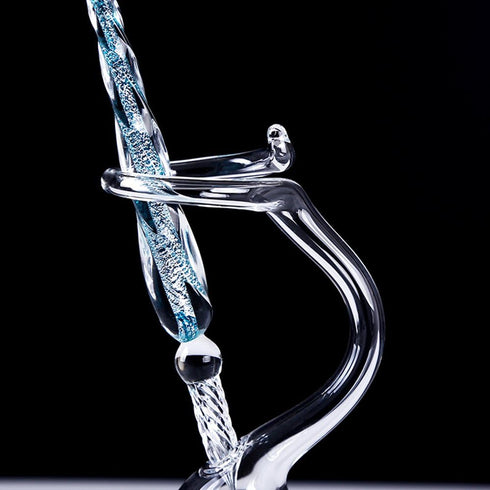Earlyred Calligraphy Pen Set, Handmade Glass Dip Pen Holder, Crystal Drip Fountain Pen, Blue (Not Ink)