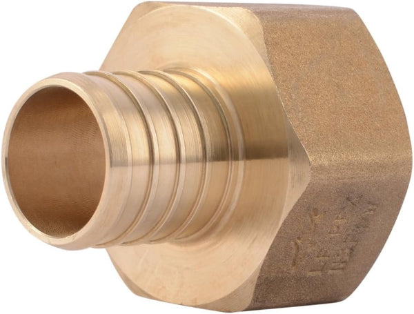 SharkBite Crimp Female Adapter, 1 Inch, Brass Plumbing Fitting for PEX Pipe, PE-RT, UC094LFA