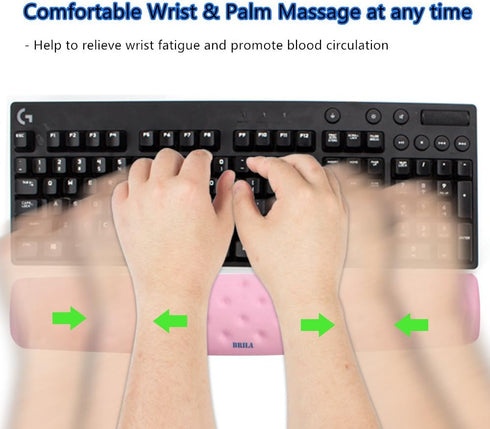 BRILA Ergonomic Memory Foam Keyboard Wrist Rest Support Pad Cushion for Computer, Laptop, Office Work, PC Gaming