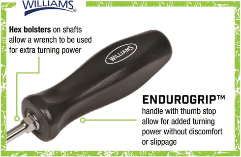 Williams Phillips Endurogrip 2-Point Screwdriver JHWSDP-4-6, 6-Inch Blade