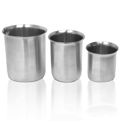 Low-Form Stainless Steel Beaker with Rim - 500ml Industrial-Grade Chemistry Lab Equipment for Liquids & Solids
