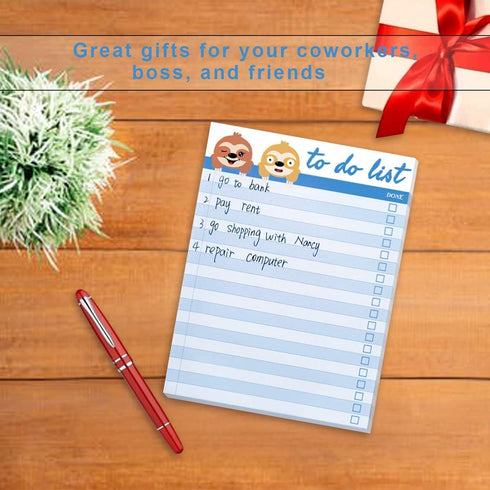 Fancy Land Sloth Memo Pads, 4 Pack Funny Animal Notepads for Office, Home, Teacher Appreciation Gift, School Supply