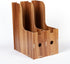 MUNEFE Desk File Sorter Organizer, Wooden Desk Organizer, Magazine Book File Stand Organizer, Desktop Bookshelf Storage