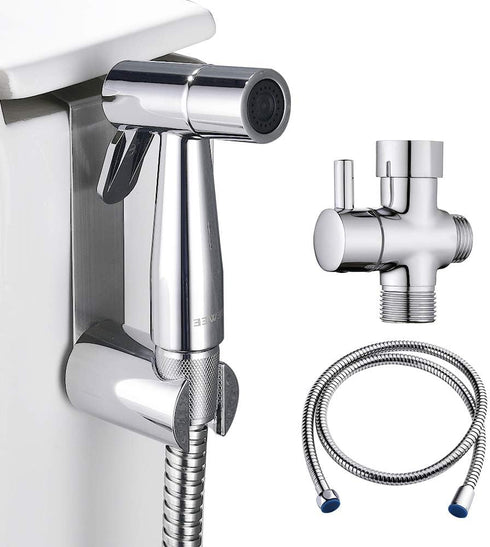 REWEE ABS Handheld Bidet Sprayer for Toilet, Chrome Plate Plastic Bidet Attachment for