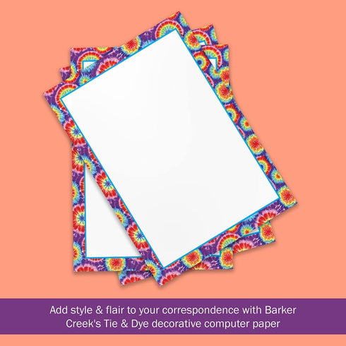 Barker Creek Tie-Dye Design Computer Paper, 8-1/2 x 11 Inches, 50 Sheets