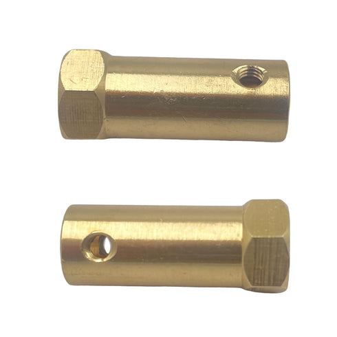 6Pcs Hex Coupler, 7mm Bore Motor Hex Brass Shaft Coupling for DC Motor Shaft, Robot, Model Car Tires