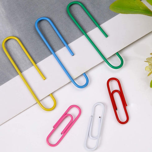 Vinaco Colorful Paper Clips, 400PCS Medium and Jumbo (1.3 inch & 2 inch), Durable Rustproof Large Paperclips