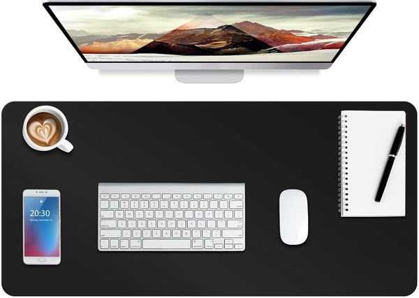 Boutilon Leather Desk Pad Protector,Non-Slip Mouse Pad,Laptop Desk Pad,Office Mouse Mat,Waterproof Leather Desk