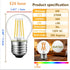 Achbeah Non-Dimmable 60W g16.5 Bulb E26 2700K 6W 60 Bulb G50 Bulb Edison - Equal Watt Warm White Light Globe for Front