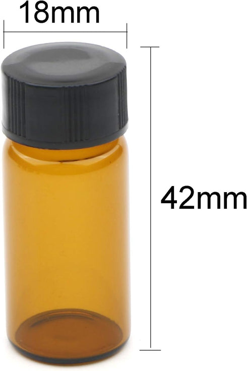 JIUWU Liquid Sample Glass Bottles Vials Screwcap Brown Lab Collection Container Capacity 5ml (0.17 Oz) Pack of 10