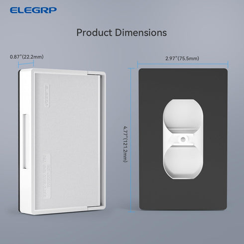 ELEGRP Horizontal Outdoor Cover for Duplex Receptacles, Weatherproof Wall Plate, 1-Gang, White