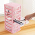 Rempry Mini Plastic Organizer with 7 Clear Drawers, 7.1"x5.1"x13.2" Small Storage Drawers Containers for Desk, Counters, Cabinets, Pink by Rempry