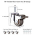 1 Inch Caster Wheels with M6 Threaded Stem - Set of 4 Small Swivel Casters with Brakes for Furniture and Shopping Carts