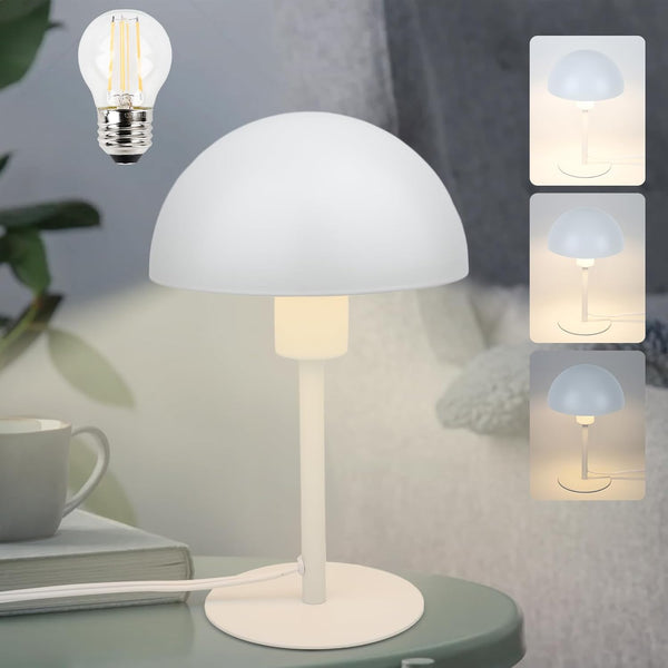 LALISU Mushroom Lamp Small Bedside Table Lamp, Retro Vintage Table Lamps Dimmable