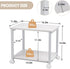 Cakokow 2-Tier Under Desk Printer Stand - Industrial Mobile Printer Table with Storage Shelf, Heavy Duty Wood Rolling