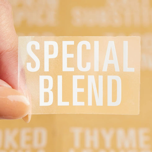 Talented Kitchen 134 Preprinted Minimalist Spice Labels, Bold White Seasoning Labels for Organization