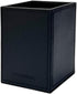 UnionBasic Black Leather Square Pen Holder, Desktop Caddy Stationery Organizer