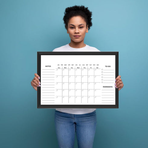 TORASO 18" × 24" Magnetic Dry Erase Calendar Board, Monthly and Weekly Family Planner