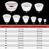 Stonylab Silicone Filter Adapter Cones, 9-Pack Durable Tapered Collar Rubber Stopper Buchner Funnel Set, White