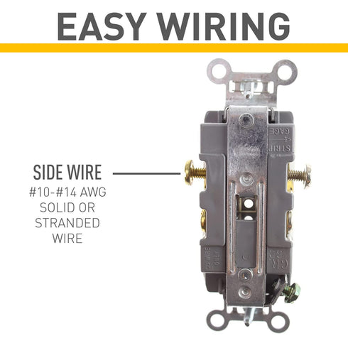 Pass & Seymour CR20LACC12 20 Commercial (1 Count) Legrand Amp Specification Grade Duplex Receptacle Outlet, Side Wire