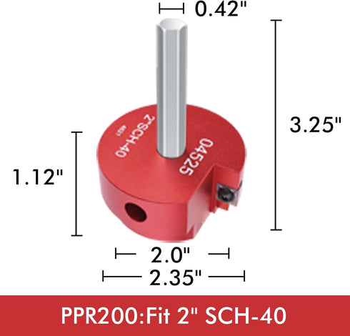 PVC Fitting Saver 2-Inch Head, PVC Pipe Reamer with 3/8-Inch Hex Shaft for Plumbing Repair