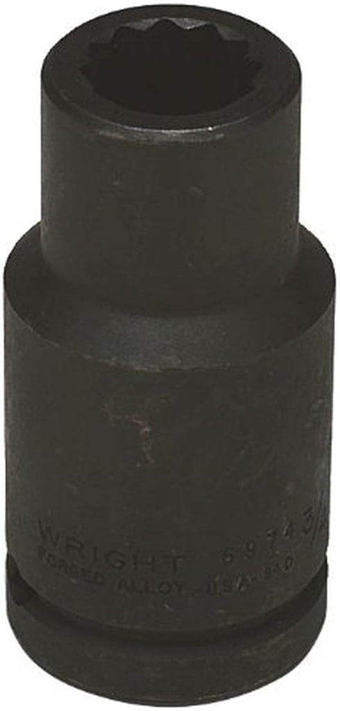 Wright Tool 6974 3/4-Inch Drive 12 Point Deep Impact Socket, Black