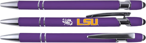 Greeting Pen LSU Soft Touch Coated Metal Pen 4 Pack (4013), Purple/Multi
