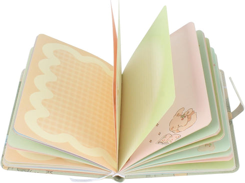Cute Cartoon PU Leather Notebook, Kawaii A5 Journal Sketchbook Notepad for Travel