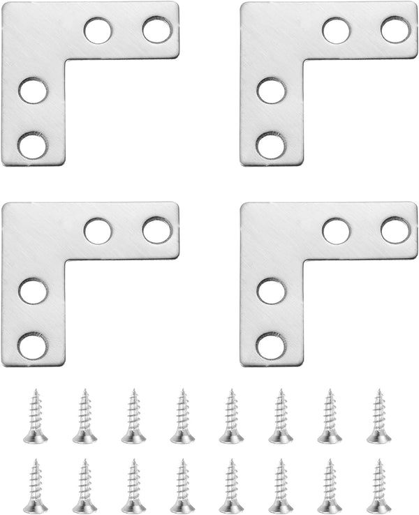 uxcell 4Pcs L-Shaped Brackets Corner Brace, 1.57"x1.57" Corner Bracket Shelf Bracket Right