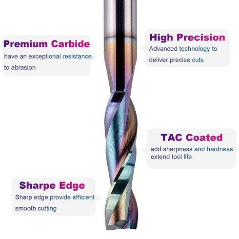 1/4 1/4 inch 1 inch SpeTool Shank Up Cut Spiral Router Bit Cutting Diameter Cutting Length CNC Router Bits