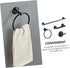 Set Retro Black Stainless Steel Towel Holder for Bathroom