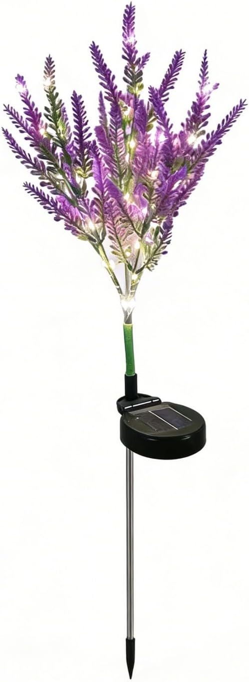 Lavender Solar Garden Lights, Outdoor Waterproof Solar Flowers, Solar Powered Garden Dcor
