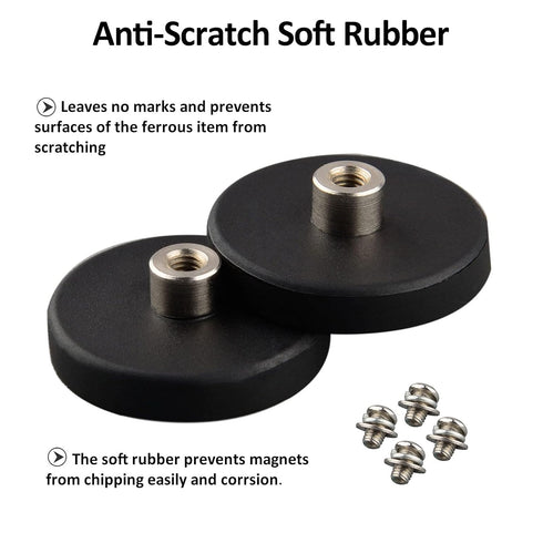 ULIBERMAGNET 4Pack Anti-Scratch Neodymium Magnet with Rubber Coated, Super Strong Magnetic Mounting for Tools