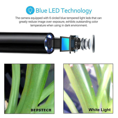 3 in 1 Endoscope Inspection Camera, Industrial Borescope Black Hd Camera, Waterproof Snake Tube Camera Digital Semi-Rigid Borescope (Size:2m/78.7inch)