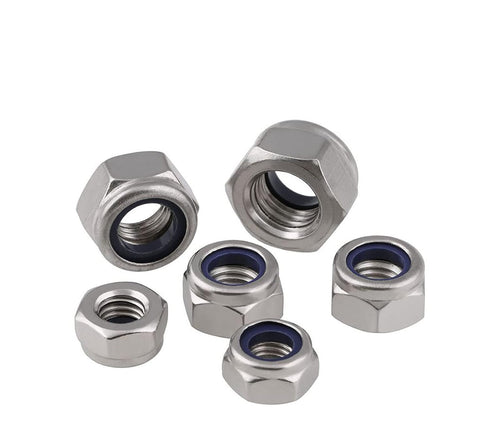 cSeao 60pcs M6 x 1.0mm Nylon Inserted Self Locking Nut, 304 Stainless Steel, Silver Tone