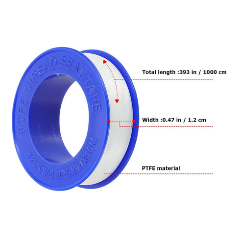 SOLUSTRE 80 Pcs Hose Tape Sealing Tape Screen Tape Sealant Gas Line Tape Floor Sealing Strip Tape Plumbing Long PTFE Tape Plumbers PTFE Tape Gas Tube White Water Coating