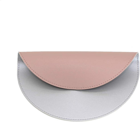 Round Mouse Pad 220x220x2mm, PU Leather Gaming Mouse Mat,Waterproof Non-Slip PU Smooth Mouse Pad Design for Office,Home and Travel (Pink/Silver) by GUBEE