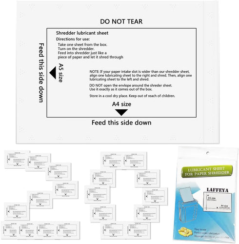 Shredder Lubricant Sheets & Cleaning Sheets for Paper Shredders (20 Count)