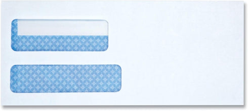 Universal Double Window Business Envelope, #10, Square Flap, Gummed, 4.13 x 9.5, 500/Box (36103)