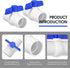2PCS 2" PVC Ball Valve, SCH40 Slip PVC Water Pipe Valve with Easy Turn Blue T-Handle