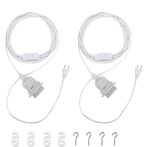 Pendant Light Cord - 20 Feet Hanging Light Bulb with Plug in