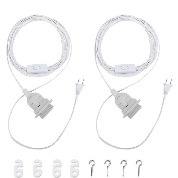 Pendant Light Cord - 20 Feet Hanging Light Bulb with Plug in