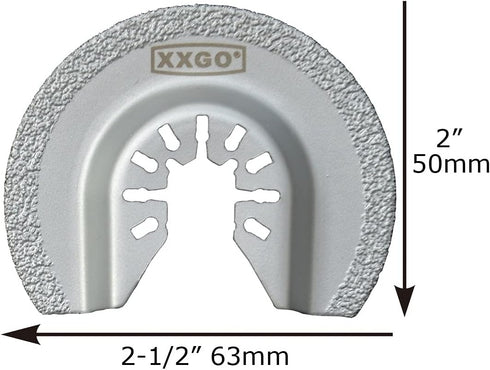 XXGO 4 Pcs Oscillating Multi Tool Diamond Segment Swing Semi Circle Grit Grout Saw Blades XG4002D