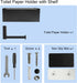 Toilet Paper Holder with Shelf,Wall Mount Wipes Dispenser & Storage for Bathroom,Keep Wet Wipes Hidden,Stainless Steel