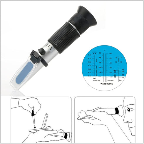 VGVGV 4 1 Brix Refractometer, in Car Automotive Antifreez Battery Fluid Refractometer Urea Glass Freezing Point Water