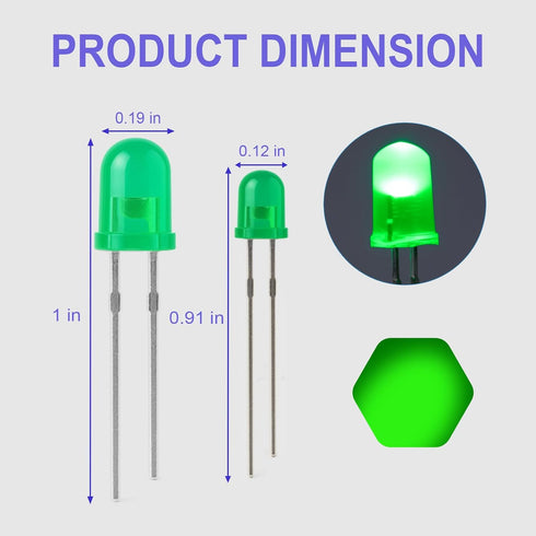 300 3mm 5mm 5 (5 300 Pcs & LED Diode Assortment Kit - Colors (White/Red/Blue/Green/Yellow) Bright Light Emitting Diodes