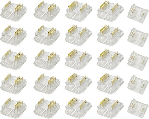 3-Pin 10mm COB LED Strip Connector Kit for Solderless Strip-to-Wire and Strip-to-Strip Joints (Pack of 25)