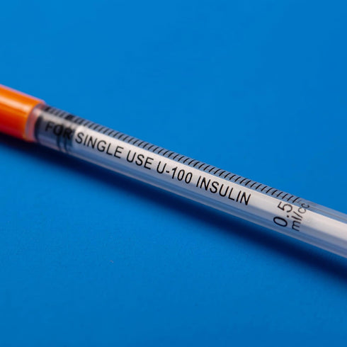 0.5ml 29Ga 1/2 Inch Syringe with Needles, Sterile Disposable, Pack of 100