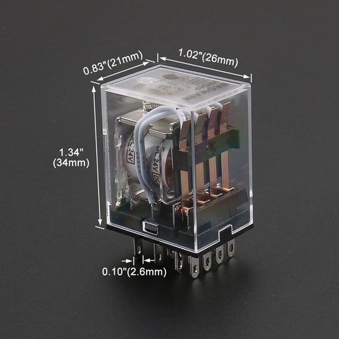 Baomain 2pcs General Purpose Power Relay, HH54P DC 24V Coil, 14 Pin Terminal