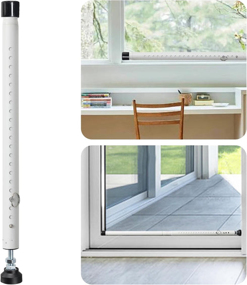 UIABOPZ Sliding Door Security Bar, 18"-50" Adjustable Window Security Bars with Rubber Tips,
